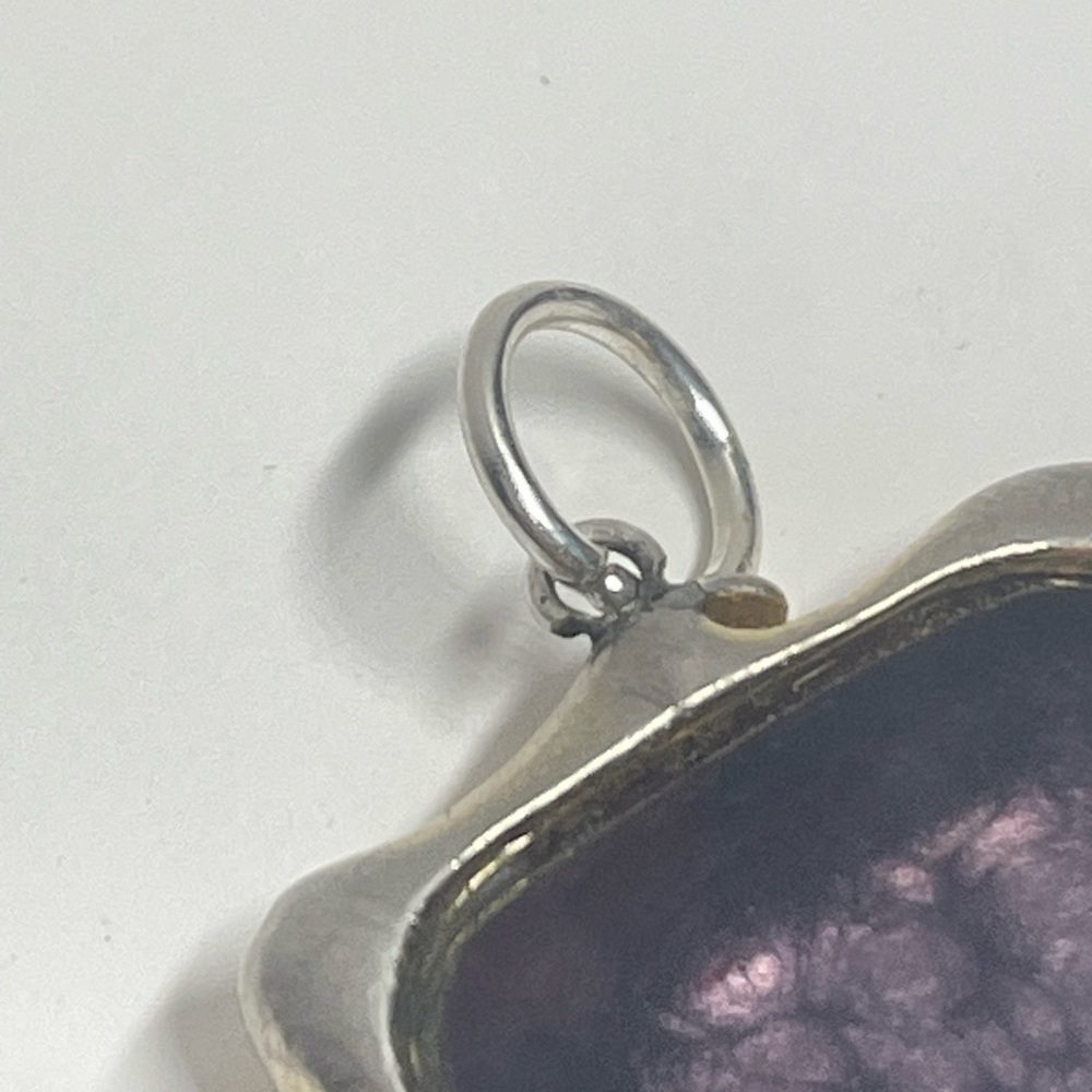 Silver and Purple Cufflink Pendant - Picture 3 of 10